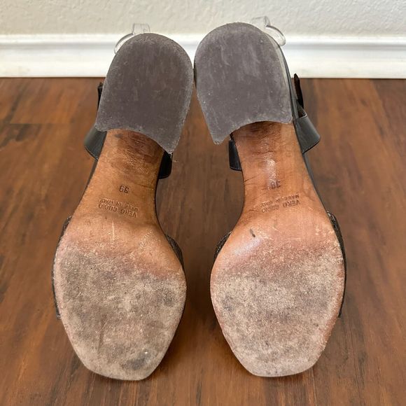 SCANLAN THEODORE Moro Heeled Sandals in Snakeskin Bronze Espresso - Picture 10 of 12